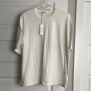 NWT Black Crane Loose Short Sleeve Tee Top Ivory Size XS